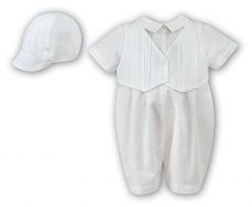 Sarah Louise Boys Summer Christening Romper And Hat 0022105