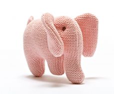 Best Years Knitted Organic Elephant Rattle Pink