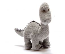 Best Years Knitted Diplodocus Small Grey Toy