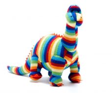 Best Years Knitted Bold Stripe Diplodocus Toy