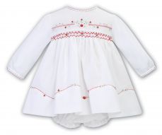 Sarah Louise Winter Dress & Pant White With Red Embroidery 012762
