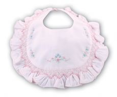 Sarah Louise Bib Pink With Embroidery 003307