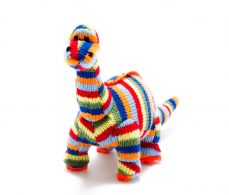Best Years Knitted Stripe Diplodocus Rattle