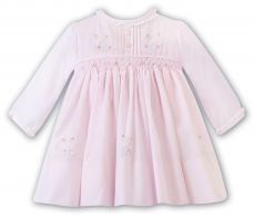 Sarah Louise Winter Pink Dress With Flower Embroidery 012454