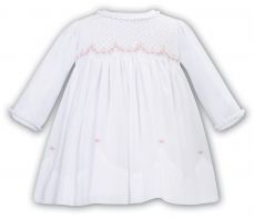 Sarah Louise Winter Dress Full Smocked Top With Rose Embroidery 013026