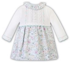 Sarah Louise Winter Dress Ivory & Mint Floral 012518