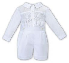 Sarah Louise Heritage Collection Boys Winter Shirt & Short White C4000
