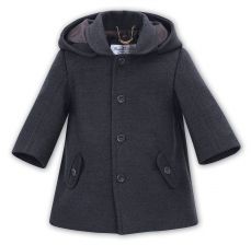 Sarah Louise Heritage Collection Boys Winter Grey Hooded Coat C9000