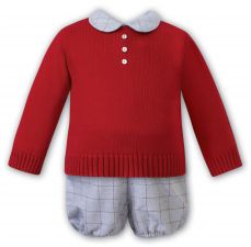 Sarah Louise Winter Boys Two Piece Set Red & Blue 012552