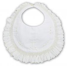 Sarah Louise Bib Ivory With Cross Embroidery 03310
