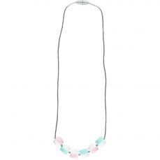 Nibbling Necklace Half Moon Turquoise & Pink