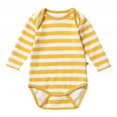 Piccalilly Mustard Stripe Baby Bodysuit