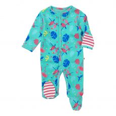 Piccalilly Tropical Footed Sleepsuit