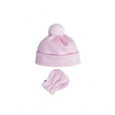 Satila Cotton Baby Hat And Mittens Blabar Light Pink