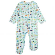 Piccalilly Seaside Footed Sleepsuit