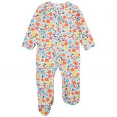 Piccalilly Rainbow Meadow Footed Sleepsuit