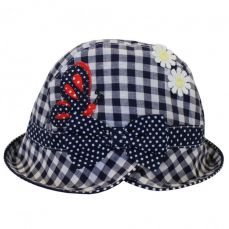 Powell Craft Blue Gingham Butterfly Hat