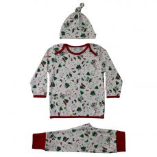 Powell Craft Toddler Christmas Print Cosy Pyjama And Hat