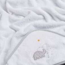 Dandelion White And Grey Hooded Towel B106