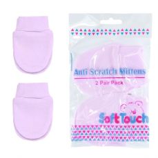 Soft Touch Anti Scratch Mittens Two Pack Pink