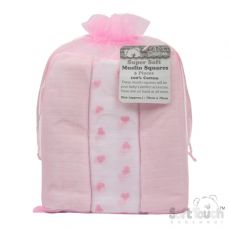 Soft Touch Super Soft Muslin Squares Three Pack Pink