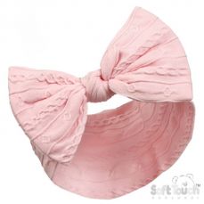 Soft Touch Pink Cable Headband With Bow