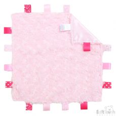 Soft Touch Bubble Velour Taggie Comforter Pink