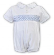 Sarah Louise Summer Boys Prima Cotton Smocked Romper P2001