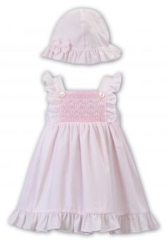 Sarah Louise Summer No Sleeved Pink Dress And Hat 012288