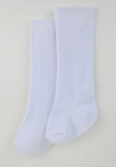 Pex Ribbed Knee High Sock Two Pack White
