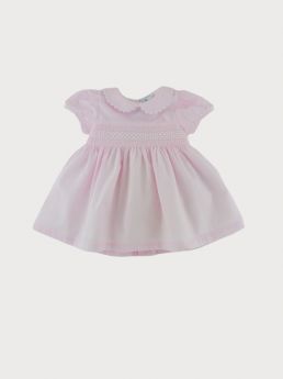 Sardon Spanish Summer Smocked Pink Dress LA-423