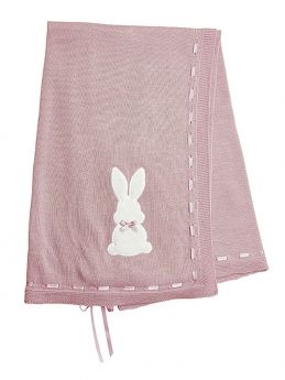 Dandelion Bunny & Ribbon Dusky Pink Shawl A3524