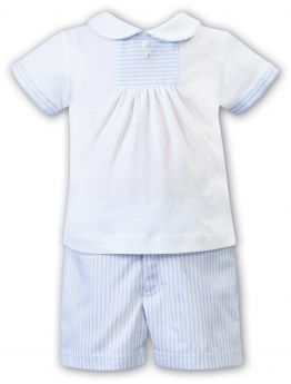 Dani By Sarah Louise Summer Boys Two Piece Set White & Blue D09739