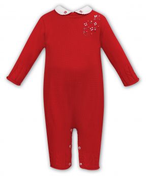 Sarah Louise Girls Winter Knitted Romper Red 018132