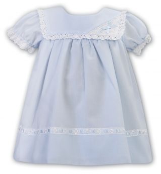 Sarah Louise Summer Square Collar Dress Blue 012595