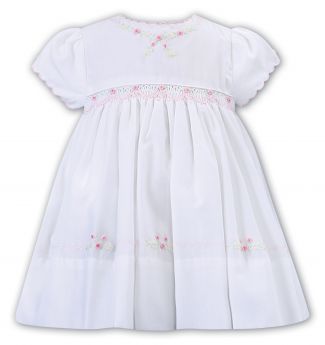 Sarah Louise Summer Dress White With Embroidery 012230