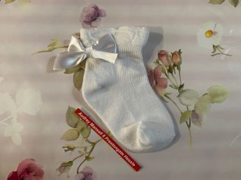 Pex White Bow Ankle Sock