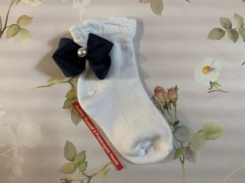 Pex Jasmine Ankle Sock Navy Bow