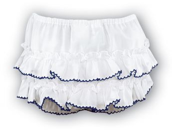 Sarah Louise White & Navy Frillies 003762P