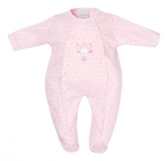 Dandelion Prem Tiny Baby Bear Star Print Onesie Pink AV1870