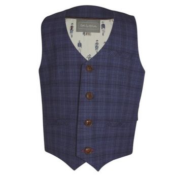 Little Lord & Lady Little Treasure Edward Blue Check Waistcoat