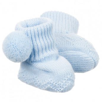 Stila Pom-pom Booties Belle Light Blue