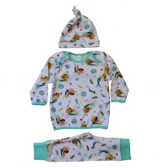 Powell Craft Toddler Mermaid Print Cosy Pyjama And Hat Set