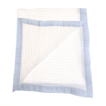 Ziggle Cellular Blanket With Blue Trim