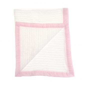 Ziggle Cellular Blanket With Pink Trim