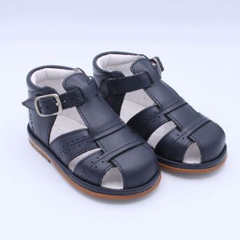 Borboleta Augusto Sandal Navy Leather