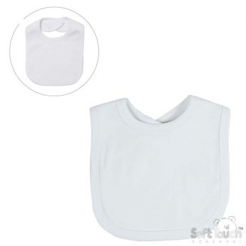 Soft Touch Plain Velcro Bib White