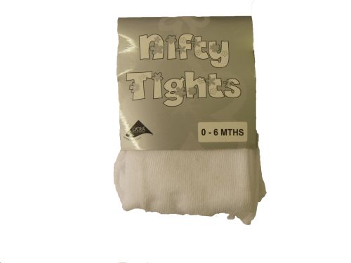 Nifty Baby Tights: 0-6 months WHITE