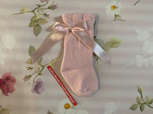 Pex Pink Bow Knee High Socks: Size 3-5.5/approx 12-24 months