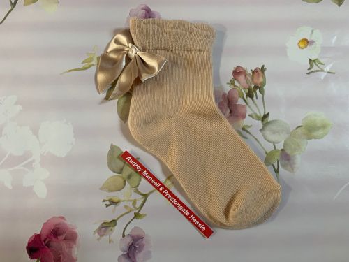 Pex Caramel Bow Ankle Sock: 3-5.5/12-24 months